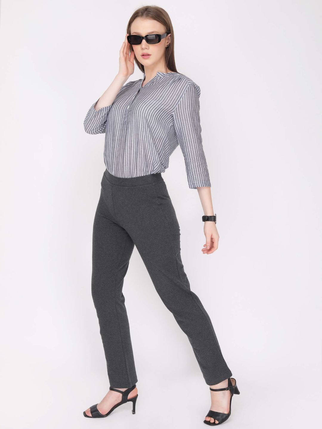 ZYSWP Grey Suit Pants for Women Spring Autumn High Waist Slim Casual  Trousers for Work Formal Wear Vertical Straight Trousers (Color : Grey,  Size : 4XL code) : Amazon.de: Fashion