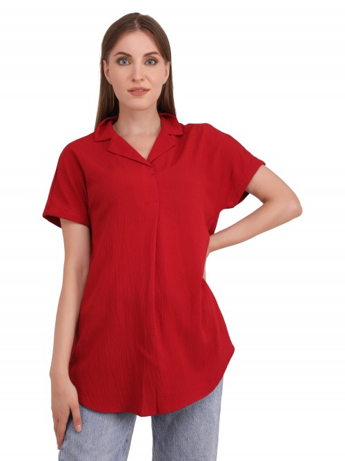 Ladies Solid extended sleeve top in solid